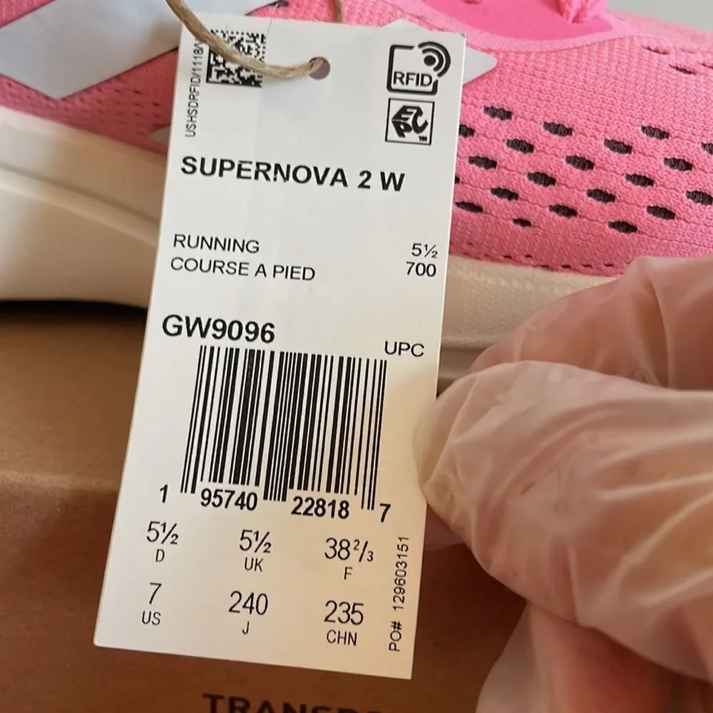 Adidas Supernova 2.0 Running shoes Pink Women Size 7(GW9096)